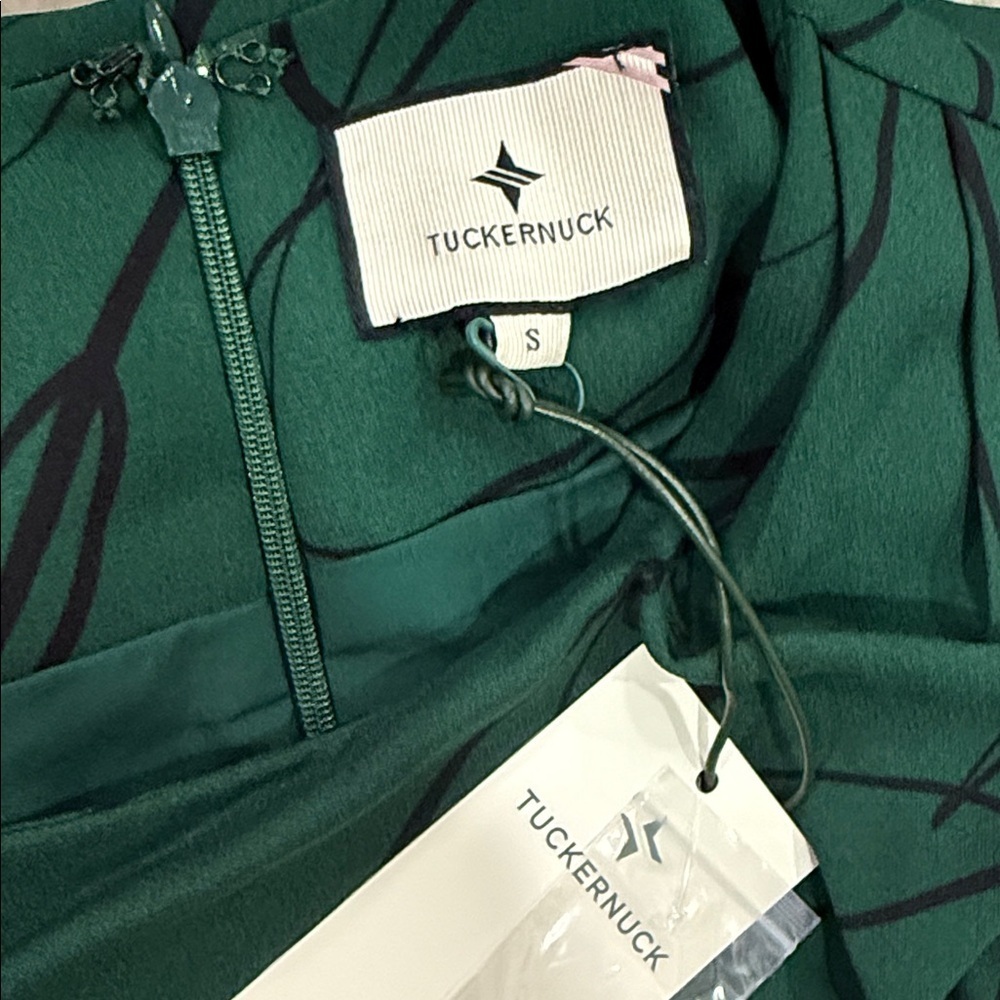Tuckernuck Pine Twombly Macie Midi Dress S Green Draped NWT - Picture 5 of 10